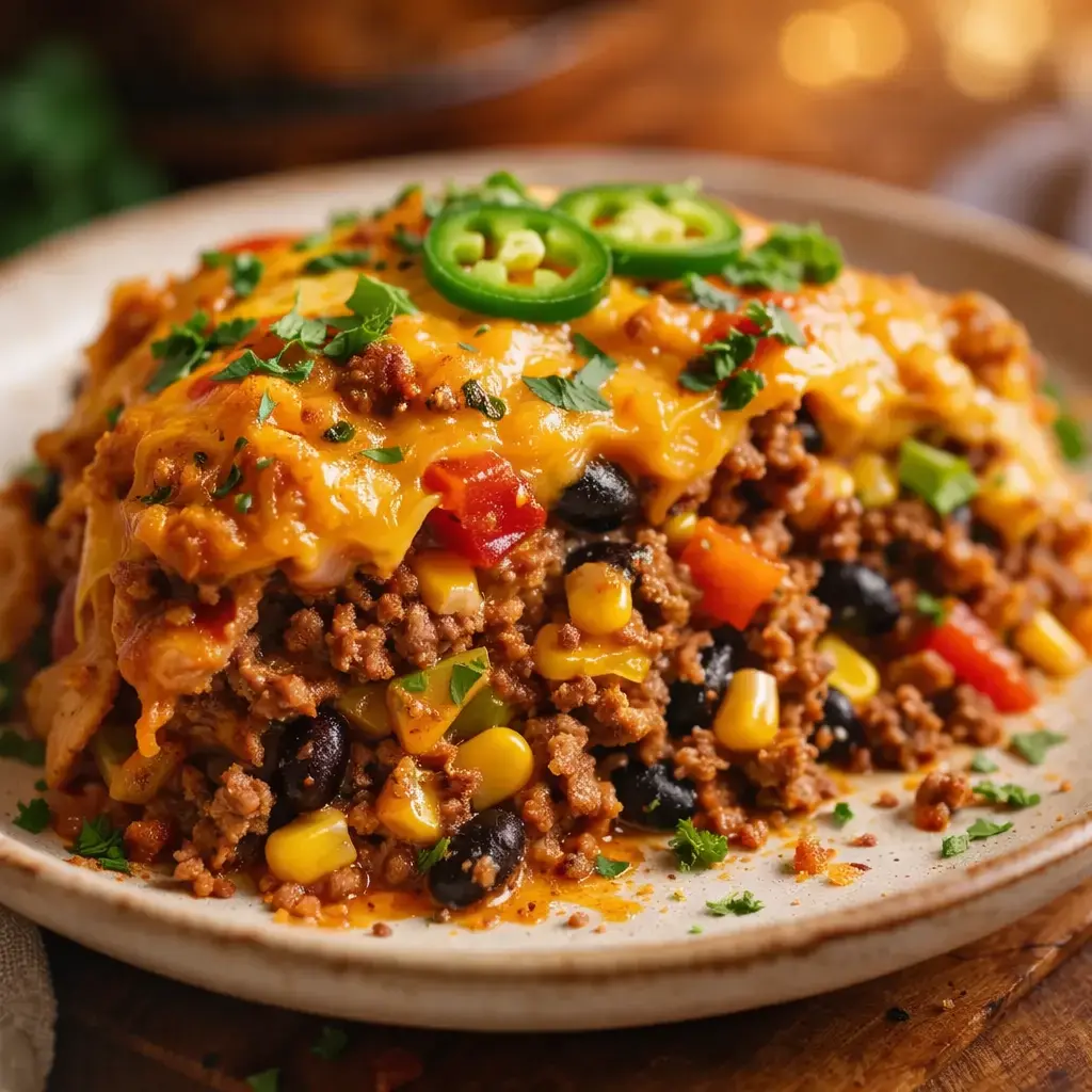 easy ground beef taco skillet