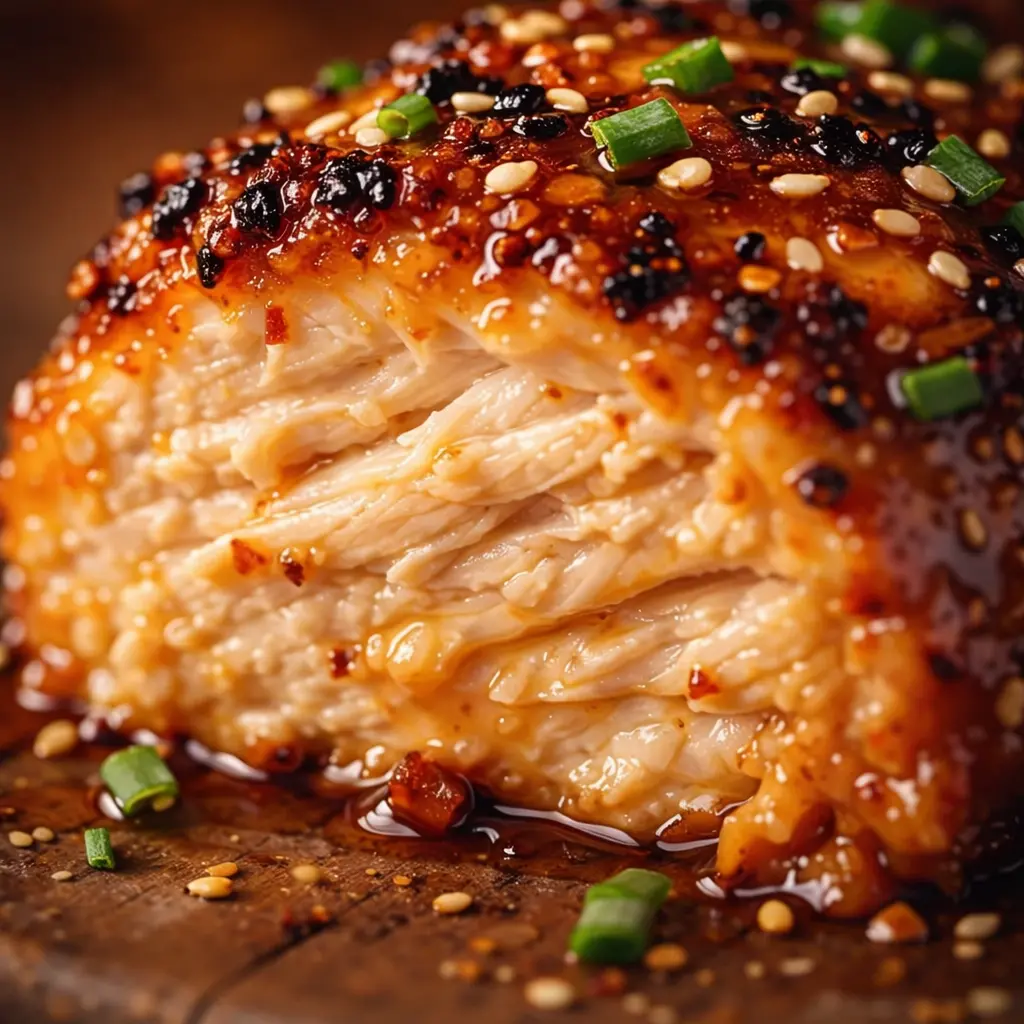 honey sriracha chicken healthy close up