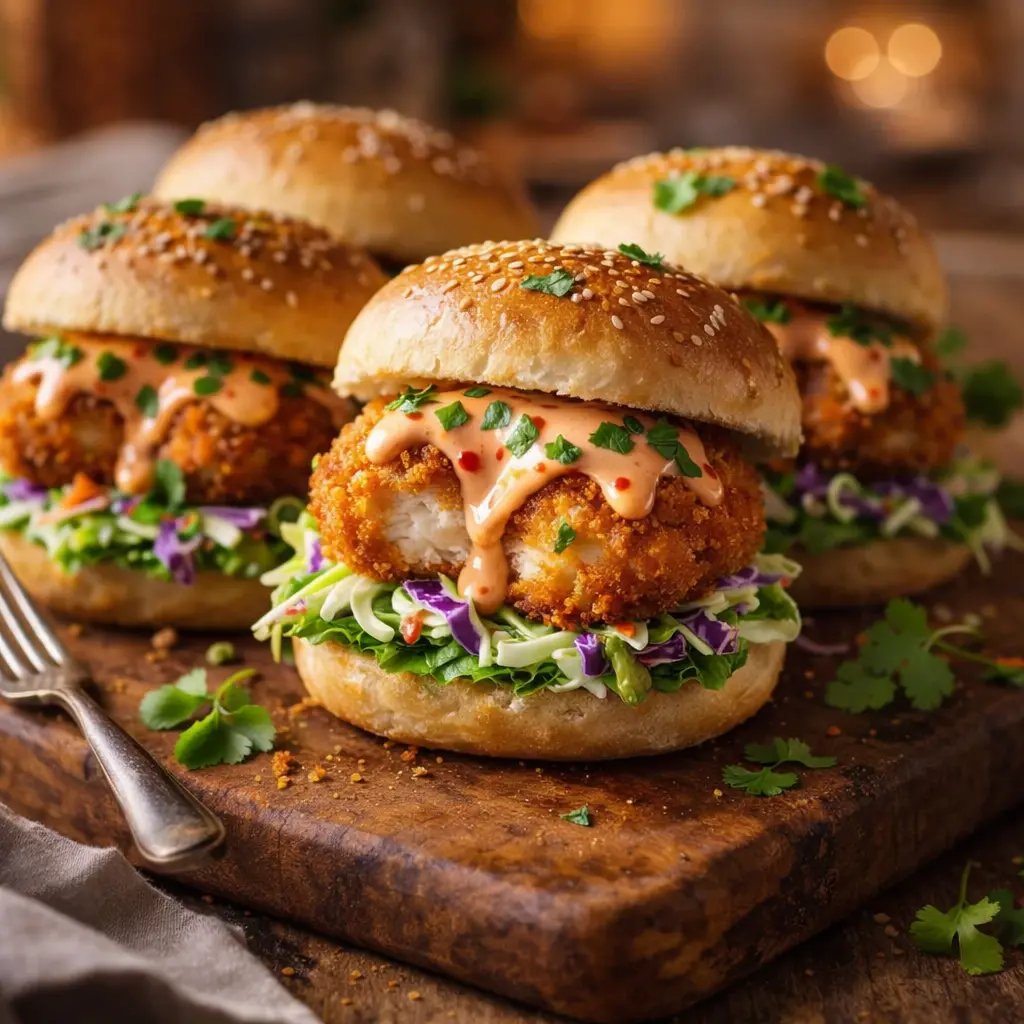 air fryer bang bang chicken sliders final presentation