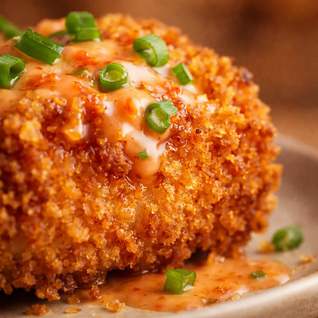 air fryer bang bang chicken thighs close up