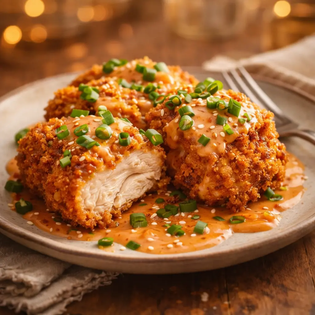 air fryer bang bang chicken thighs final presentation