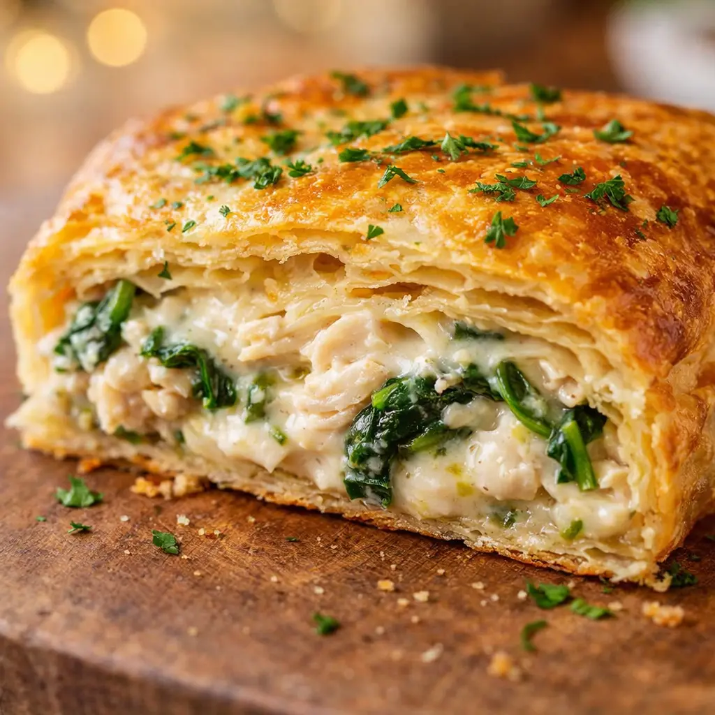 creamy chicken spinach hand pies