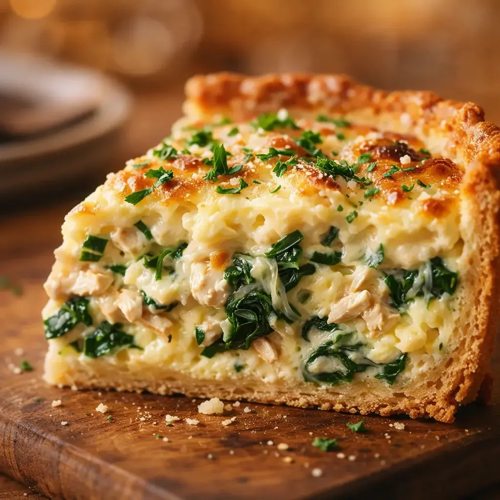 creamy chicken spinach quiche