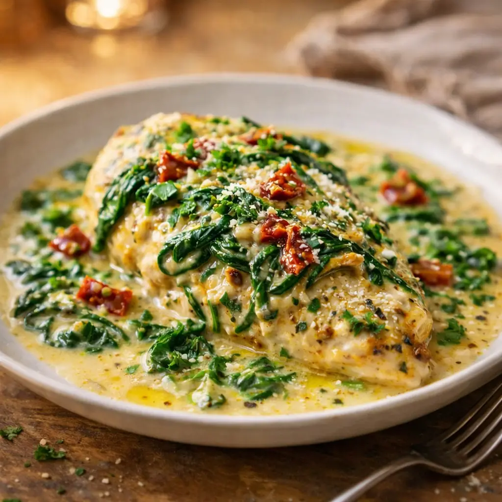 creamed spinach chicken crock pot final presentation