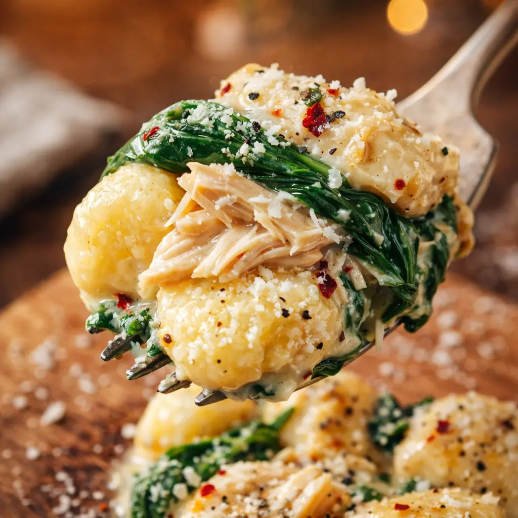 creamy spinach chicken gnocchi
