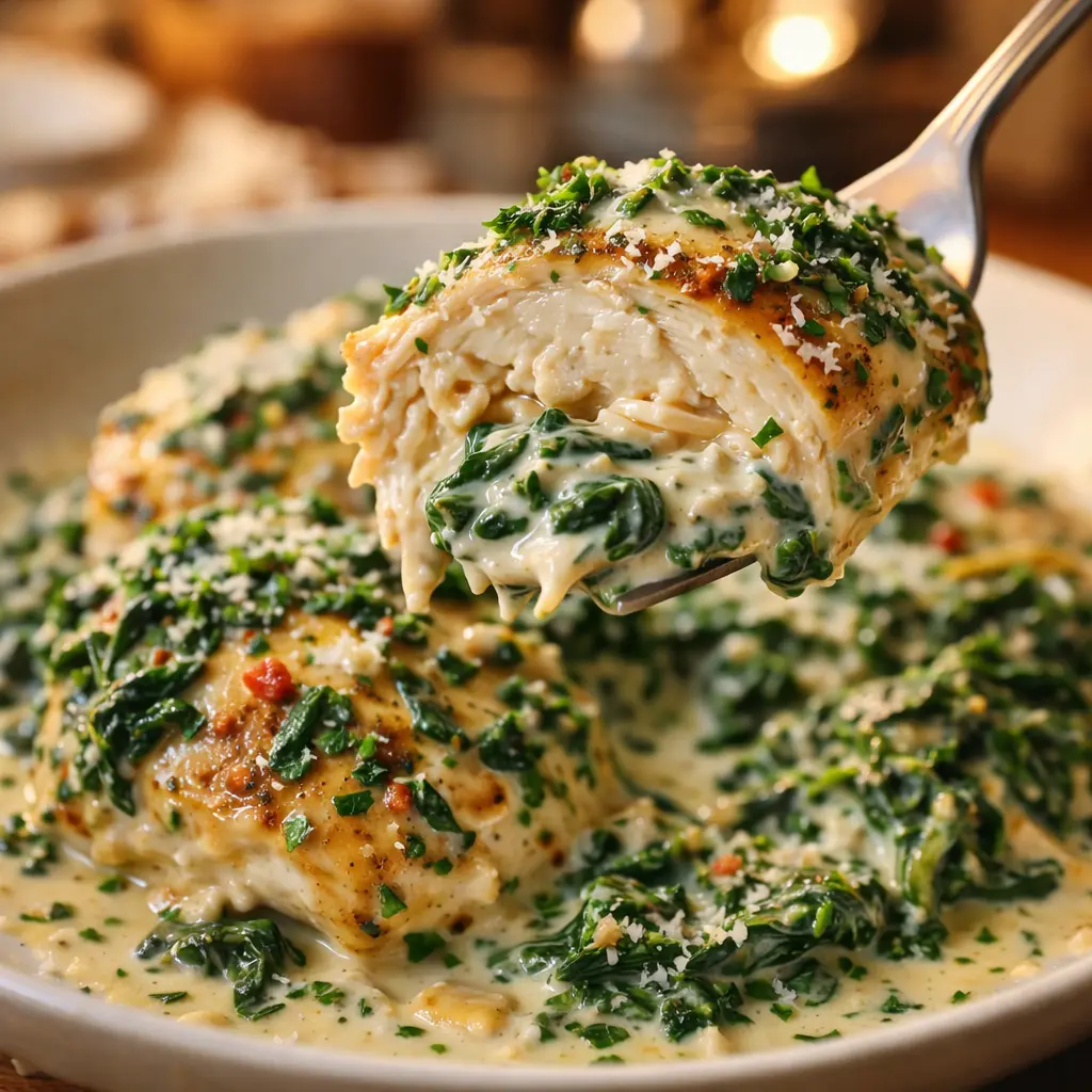 Easy creamy chicken spinach pasta instant pot you will love.