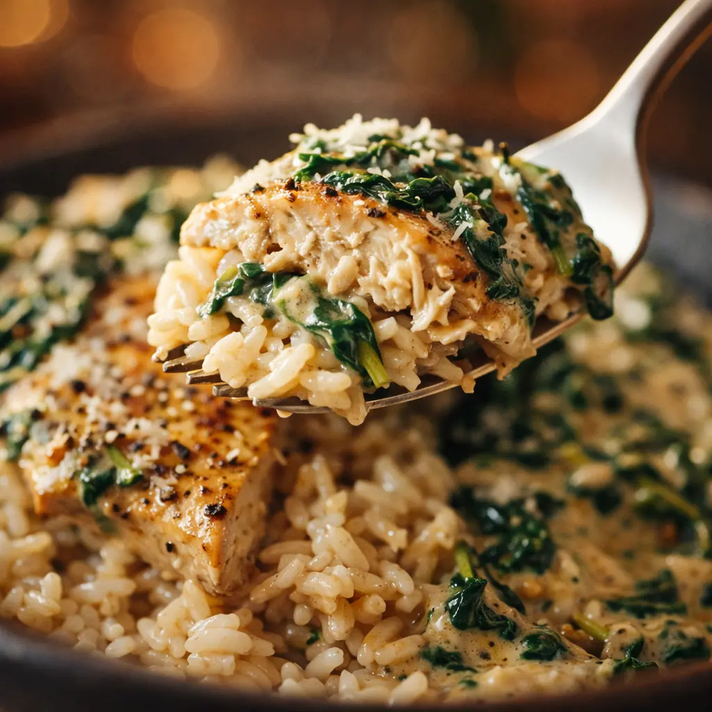 creamy spinach chicken rice