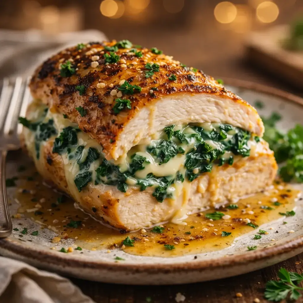 creamy spinach chicken stuffed final presentation