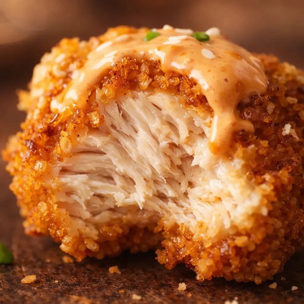 crispy air fryer bang bang chicken close up
