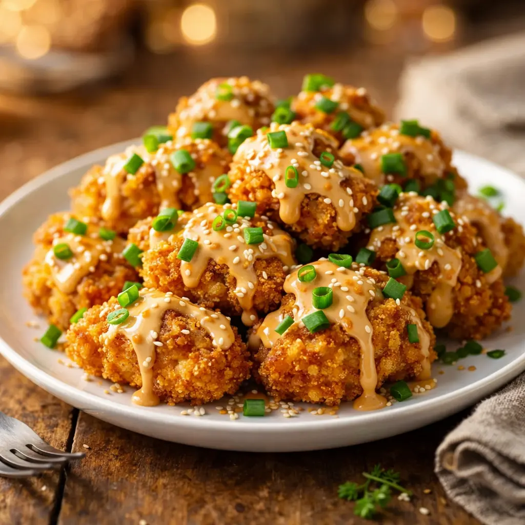 crispy air fryer bang bang chicken final presentation