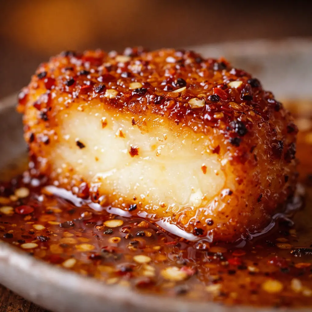 crispy hot honey cauliflower halloumi close up