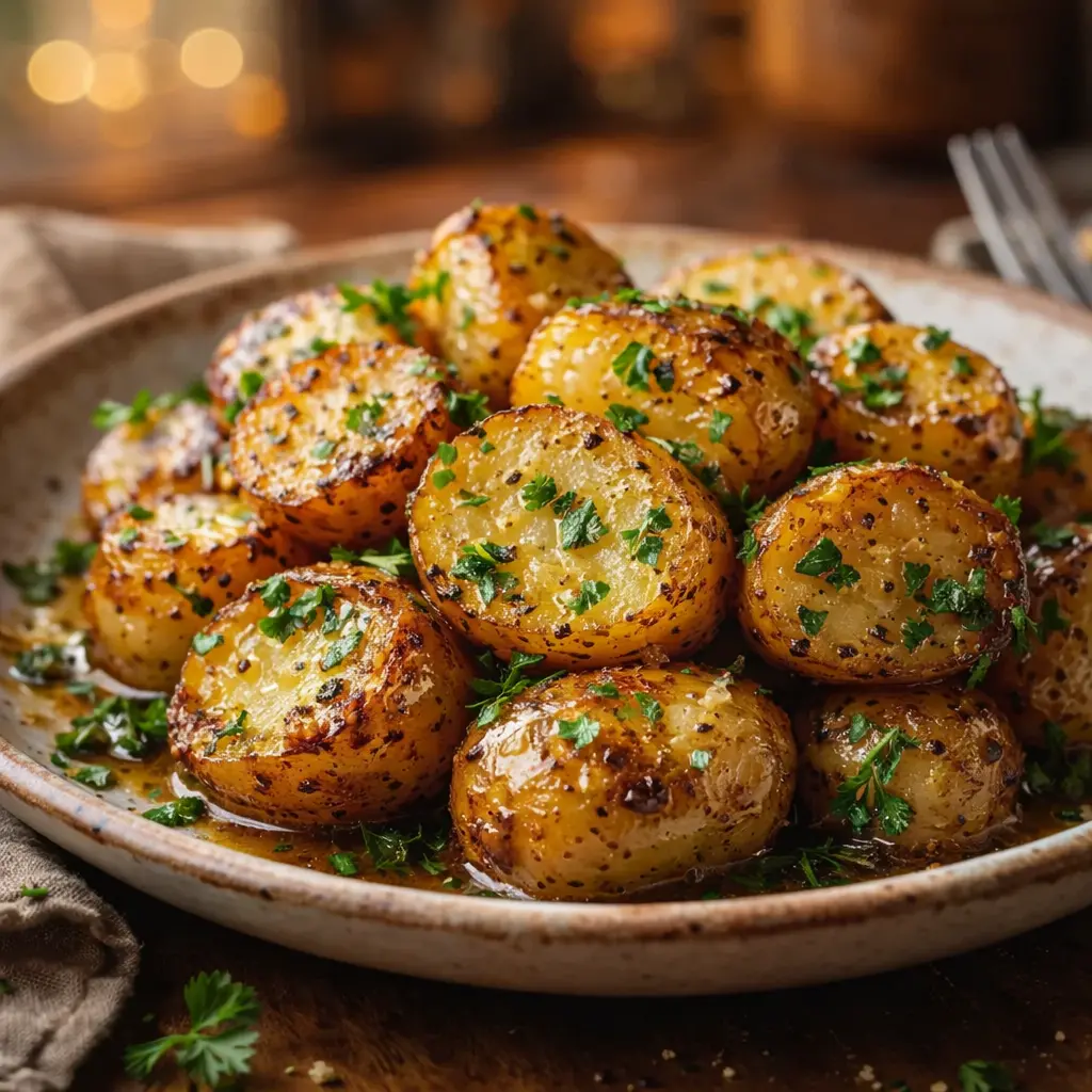 garlic roasted potatoes crock pot final presentation