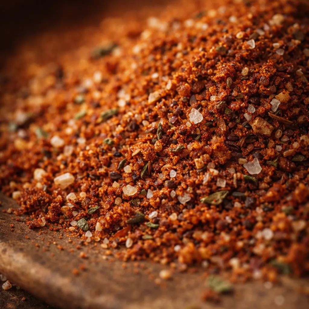 homemade ground beef taco seasoning close up