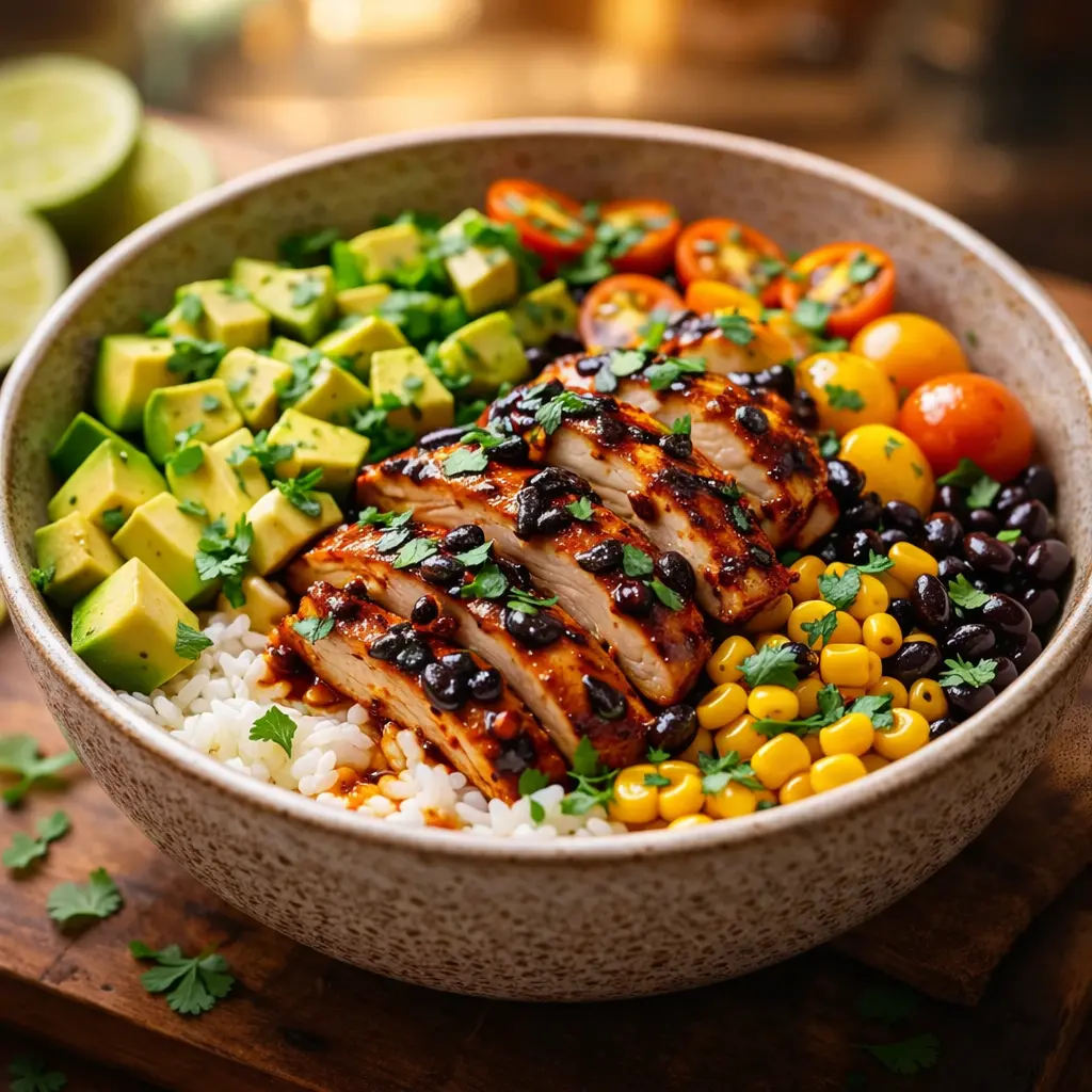 marinated chicken rice bowl easy final presentation