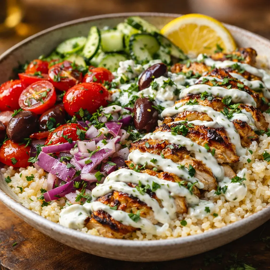 New Mujaddara with Turmeric Yogurt Marinated Chicken