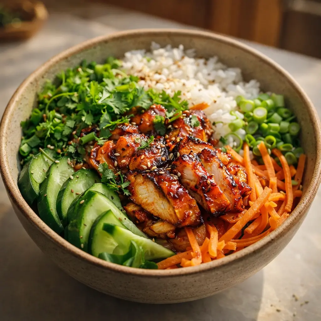 Easy grilled chicken rice bowl recipe healthy. Love.
