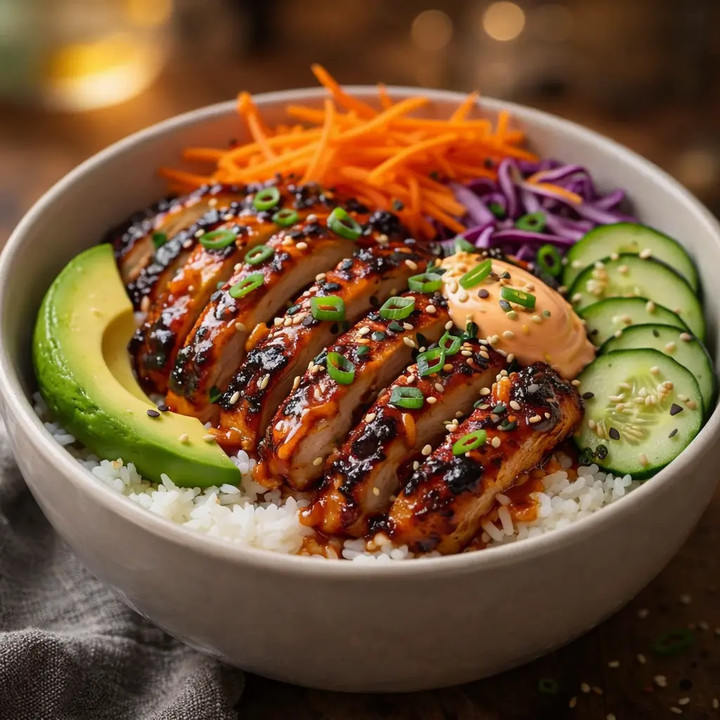 marinated chicken rice bowl korean final presentation