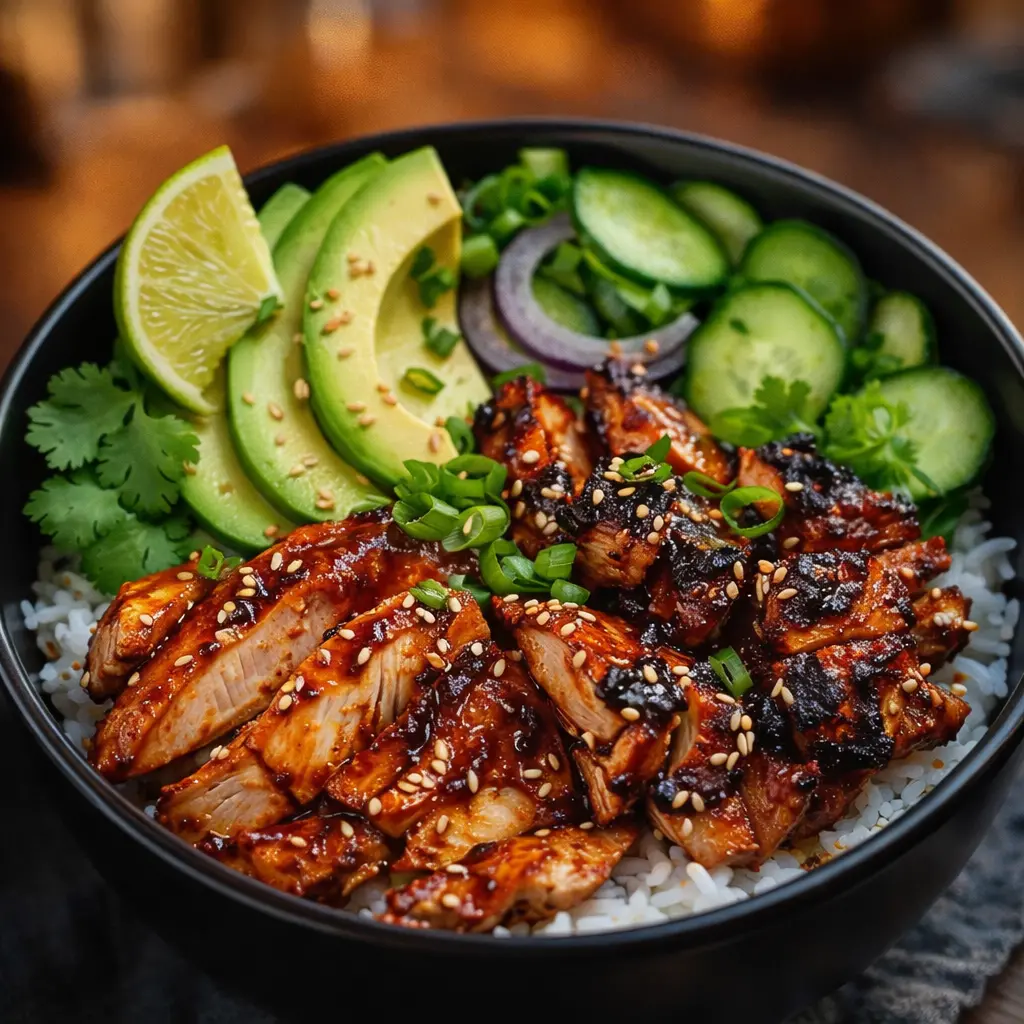 Love the best spicy marinade for chicken bowls