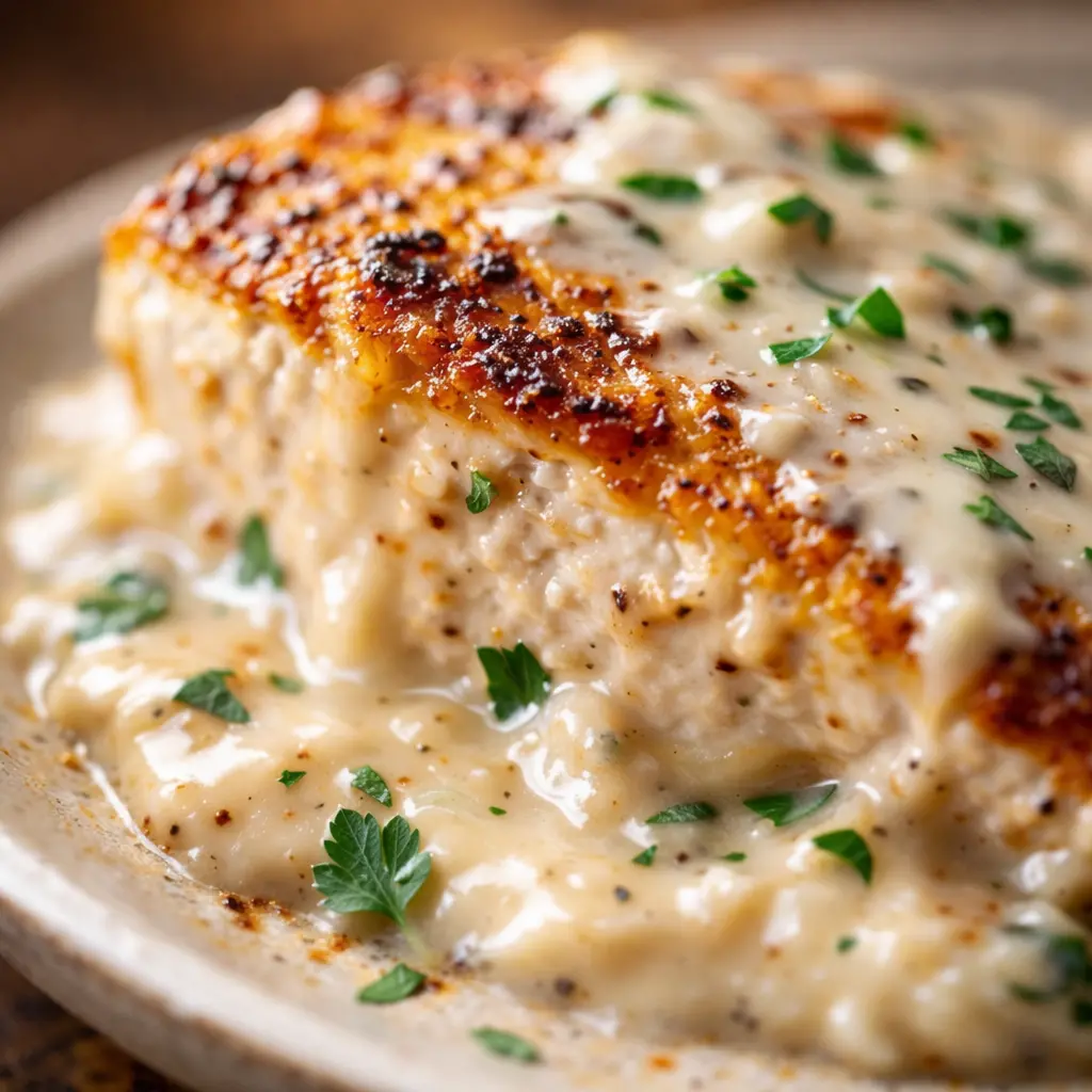 one pan creamy chicken close up