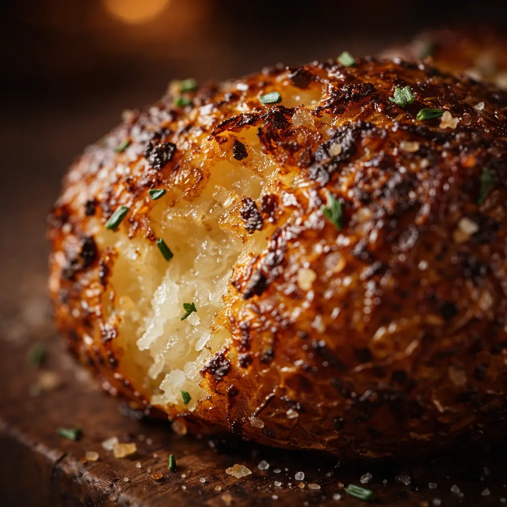 roasted garlic potatoes crispy close up
