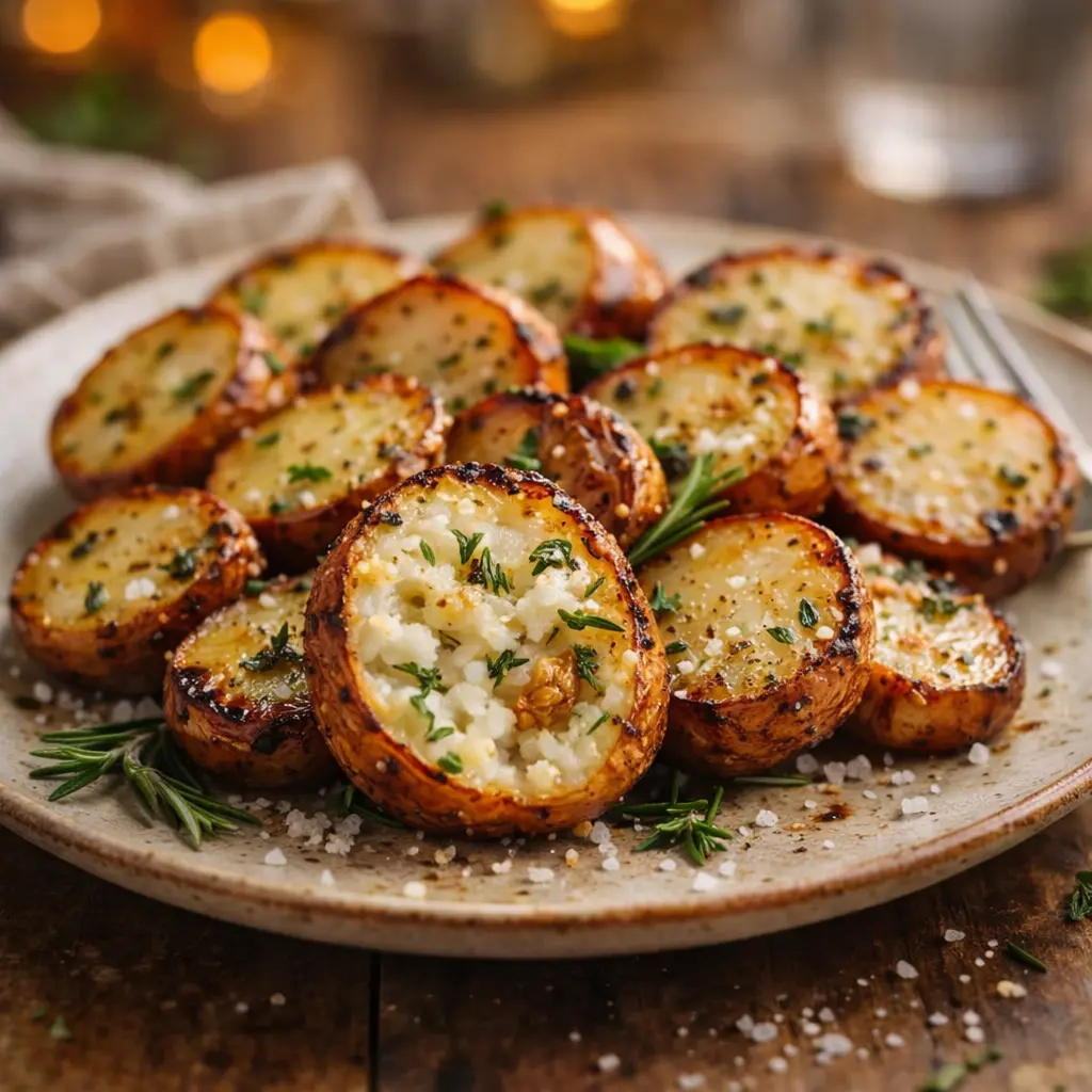 roasted garlic potatoes grill final presentation