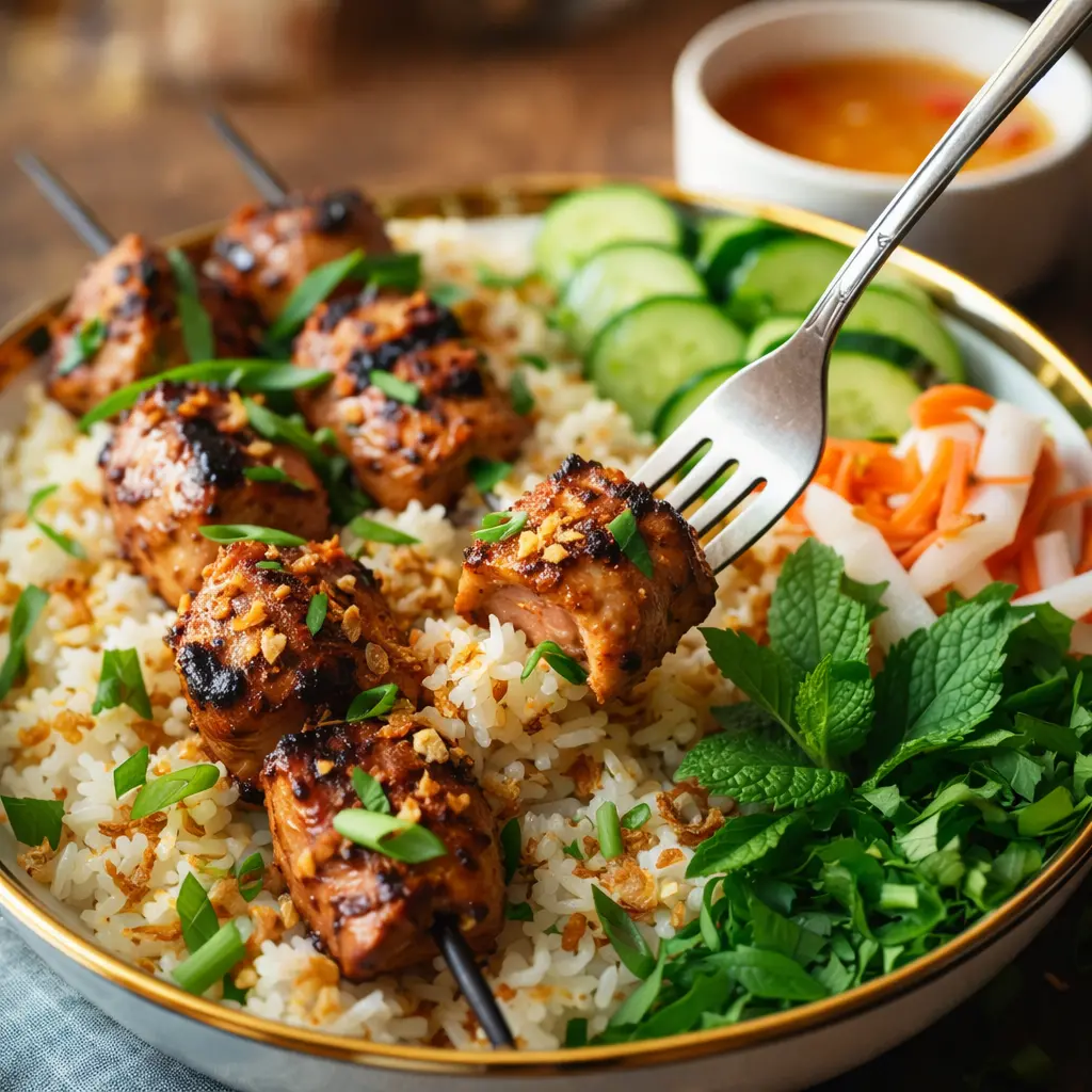 Love the Best authentic vietnamese lemongrass chicken rice bowl.