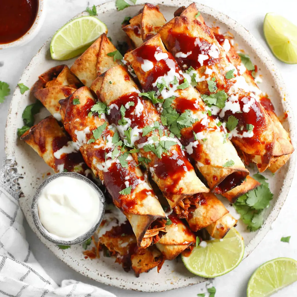 bbq chicken taquitos - final presentation