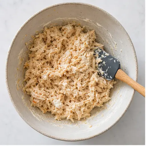 Step 1: Mix filling with rotisserie chicken and cream cheese