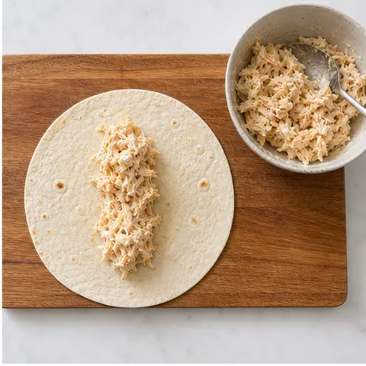 Step 2: Assemble filling on tortillas