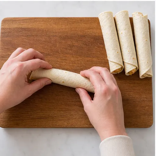 Step 3: Roll tortillas tightly around filling