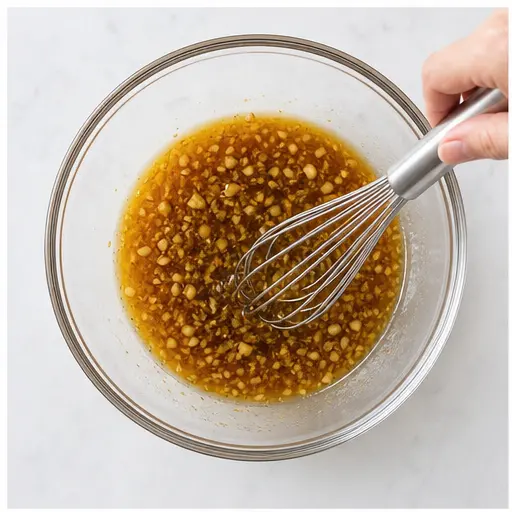 Step 1: Whisking marinade ingredients together
