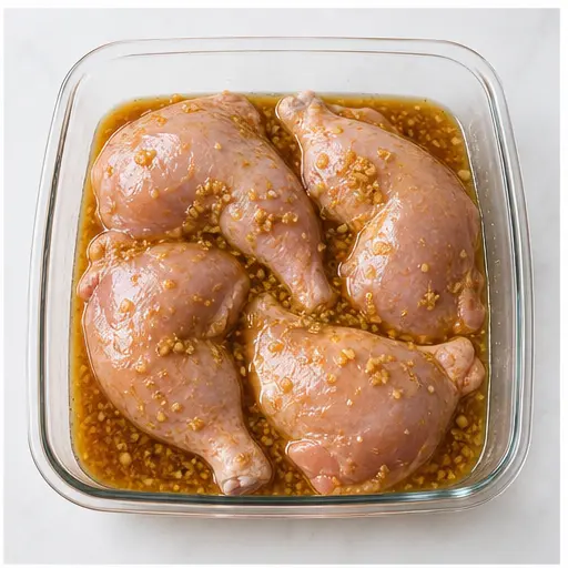 Step 2: Marinating chicken pieces in sauce