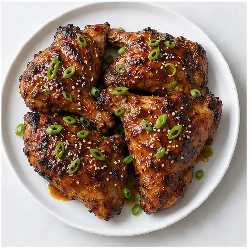 Step 4: Serving glazed chicken with garnish