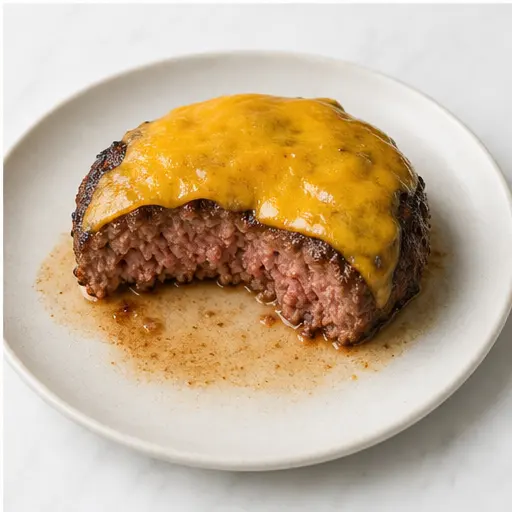 Step 4: Cheeseburger with melted cheese and juicy interior