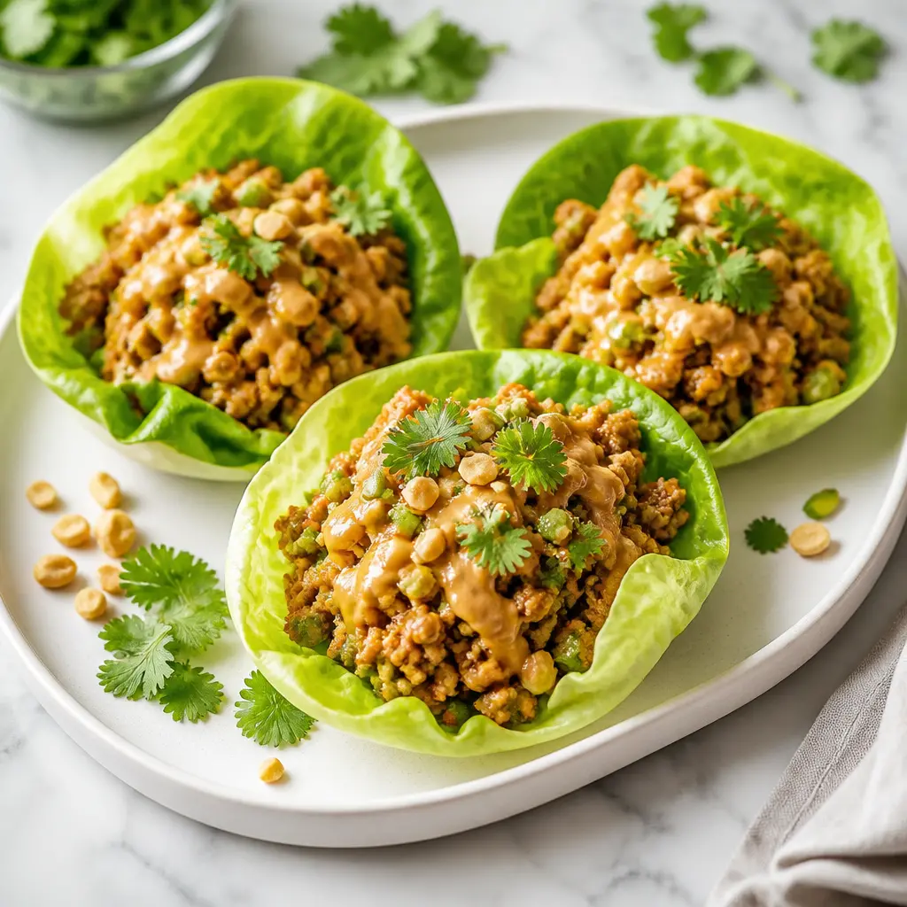 peanut chicken lettuce wraps