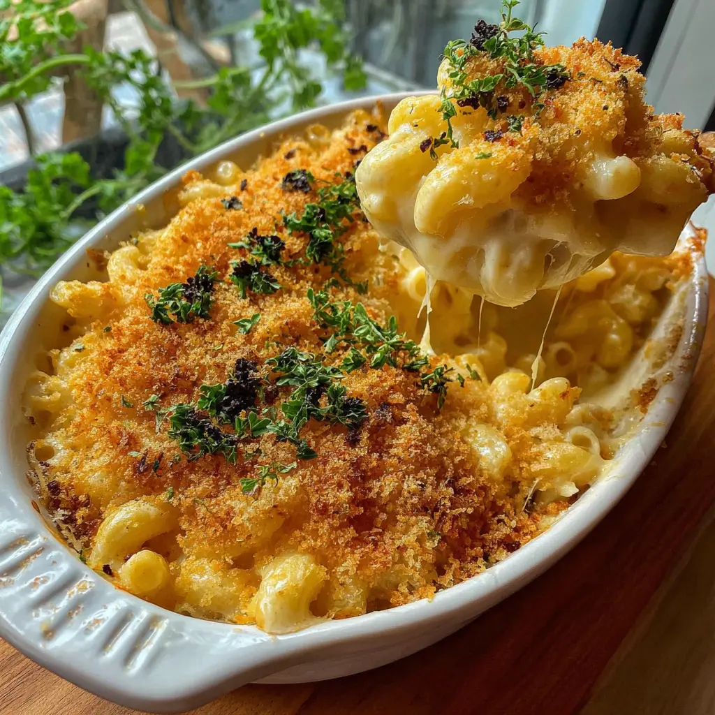 smoked gouda mac and cheese - final presentation