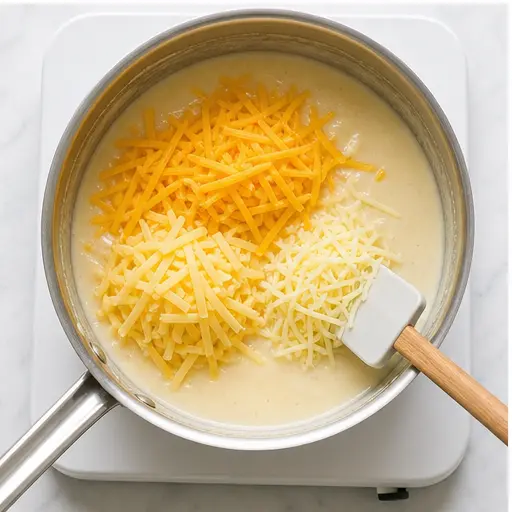 Step 3: Melting the cheese blend