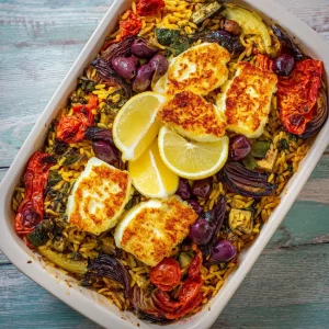 baked orzo with halloumi 703505297