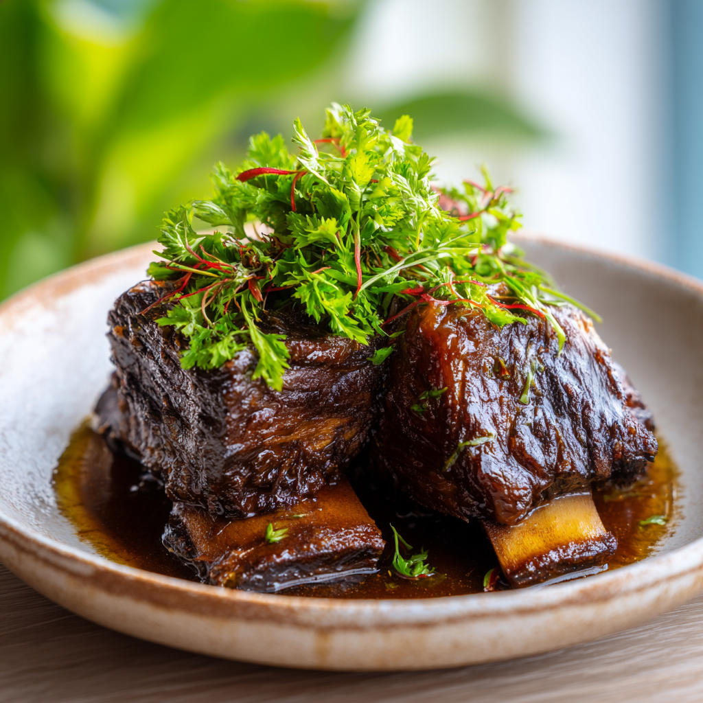braised beef short ribs - final presentation