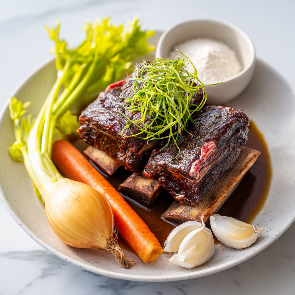 braised beef short ribs - main ingredients