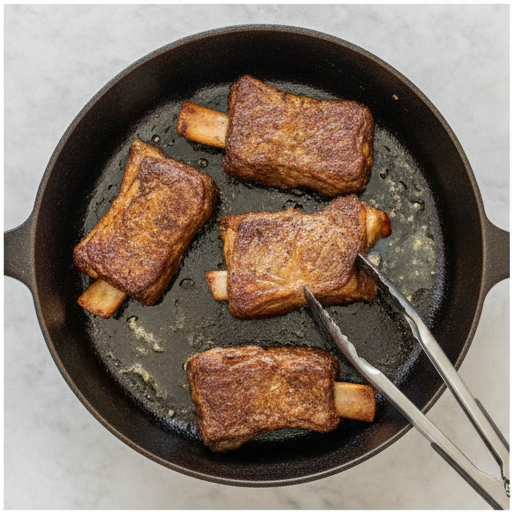 braised beef short ribs - step 1 searing