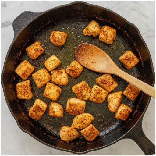 cajun bbq chicken pasta skillet - step 1