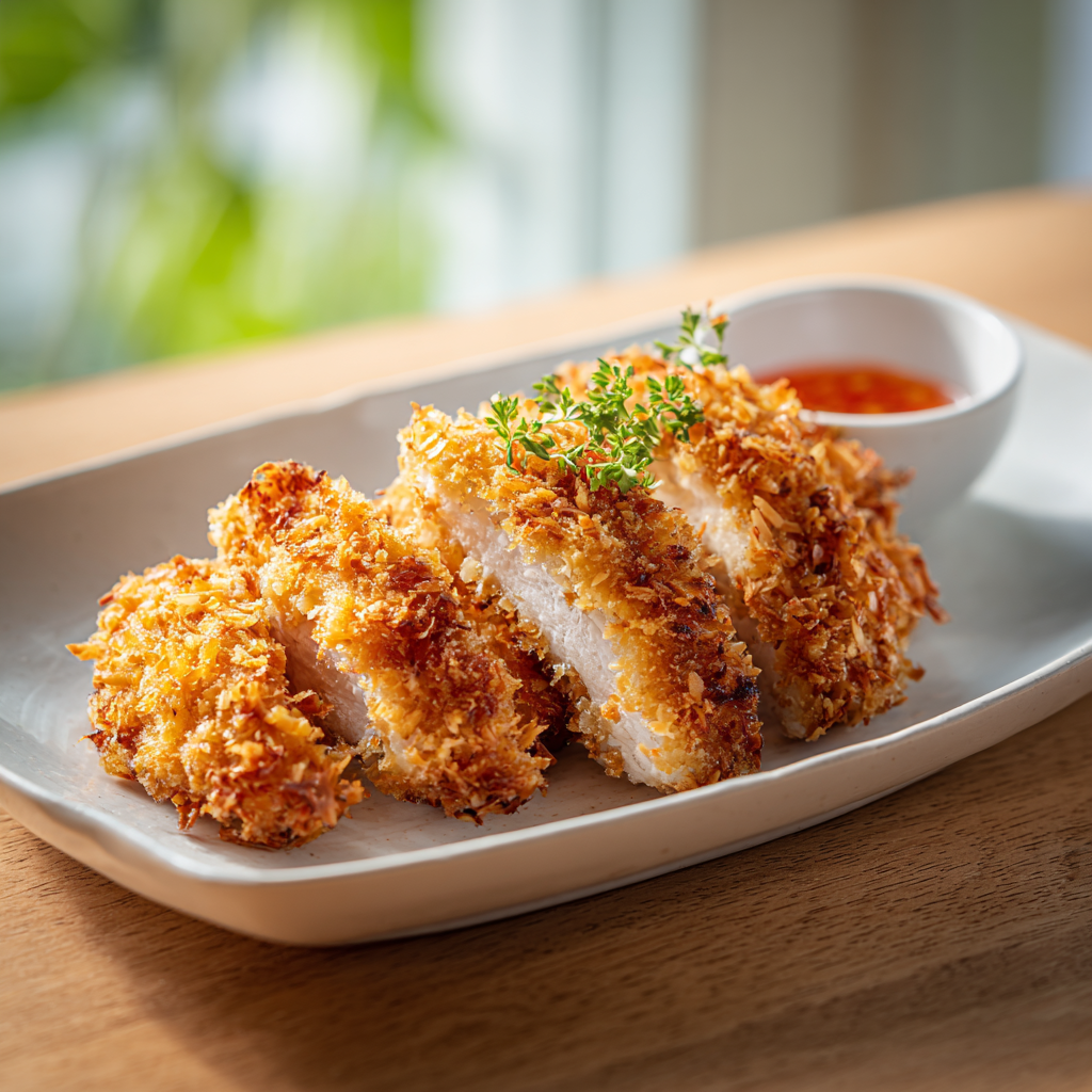 coconut chicken recipe - final presentation
