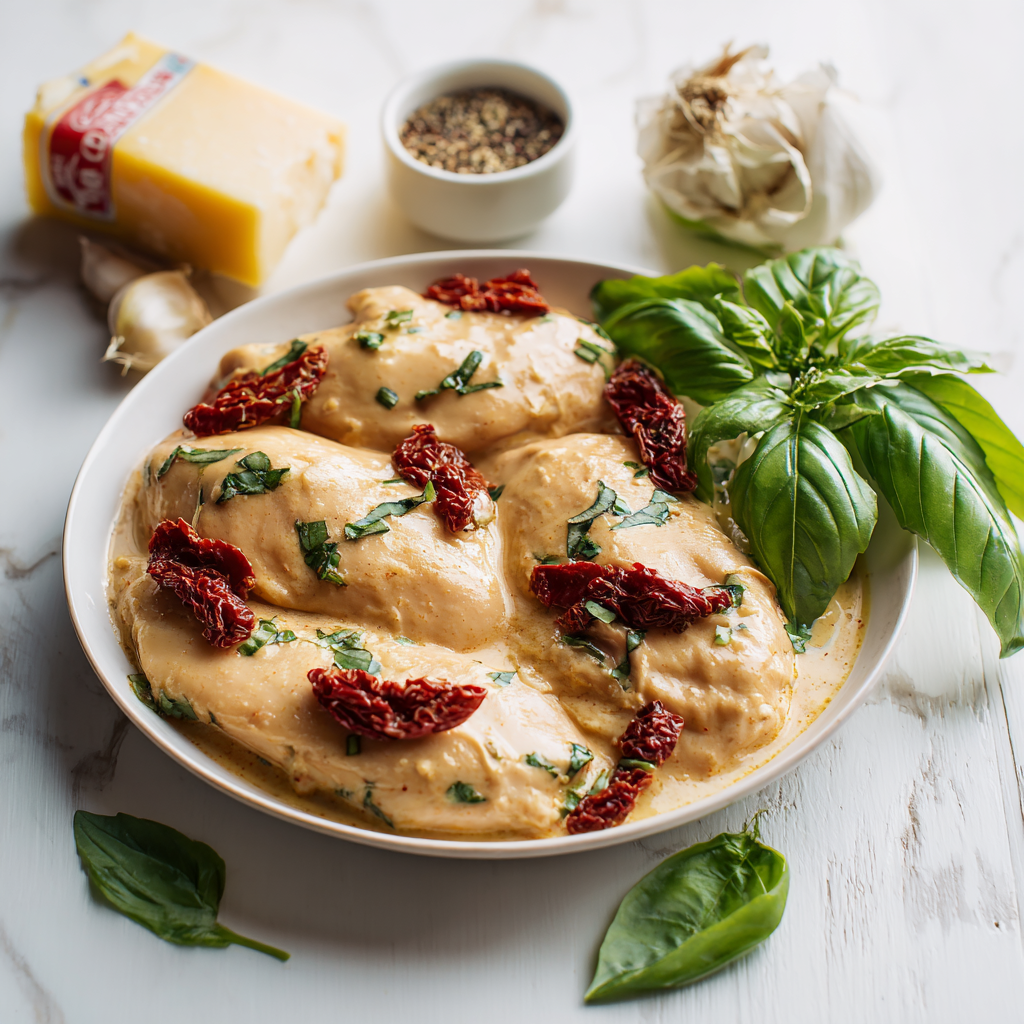 creamy sun dried tomato chicken - ingredients