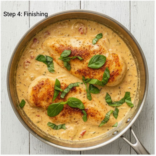 creamy sun dried tomato chicken - step 4