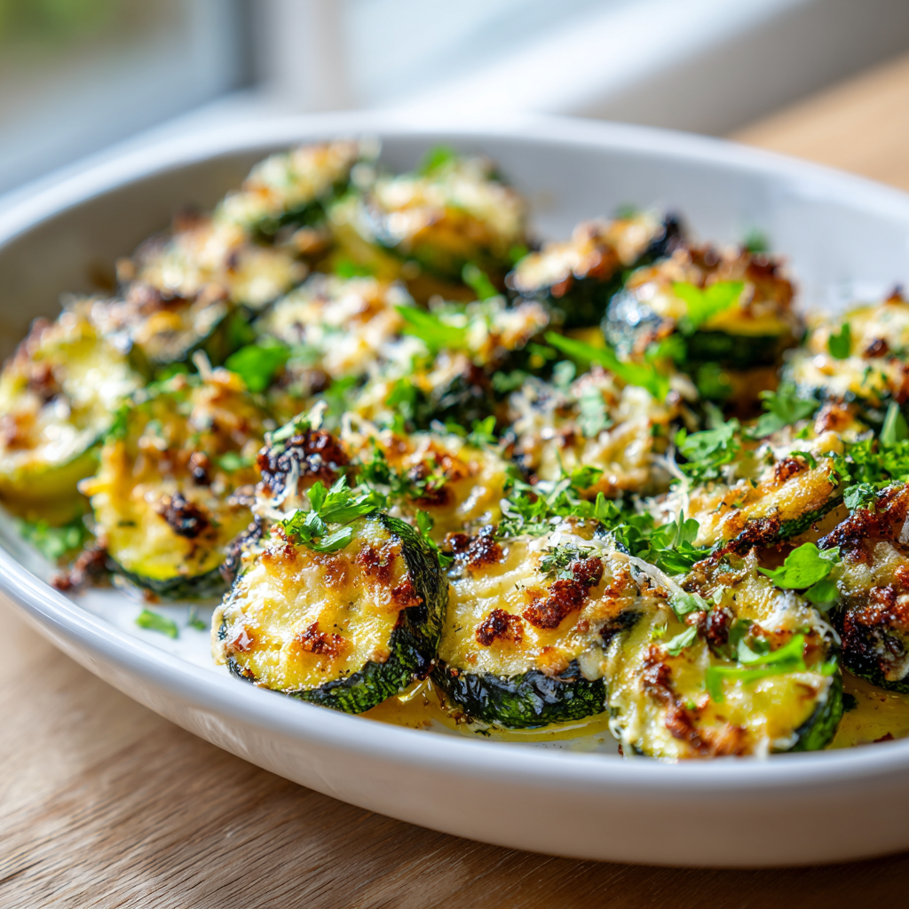 garlic parmesan roasted zucchini