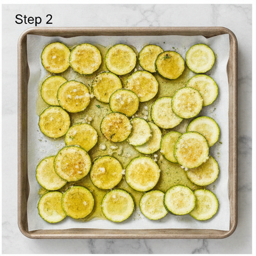 garlic parmesan roasted zucchini - step 2