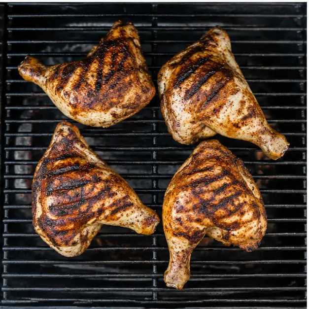 Step 3: Grill chicken skin-side down for sear marks