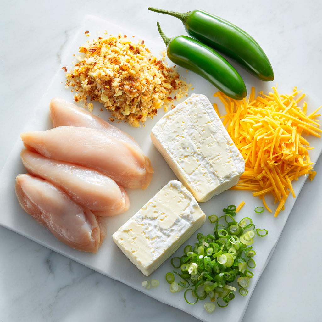 jalapeno popper smothered chicken - main ingredients