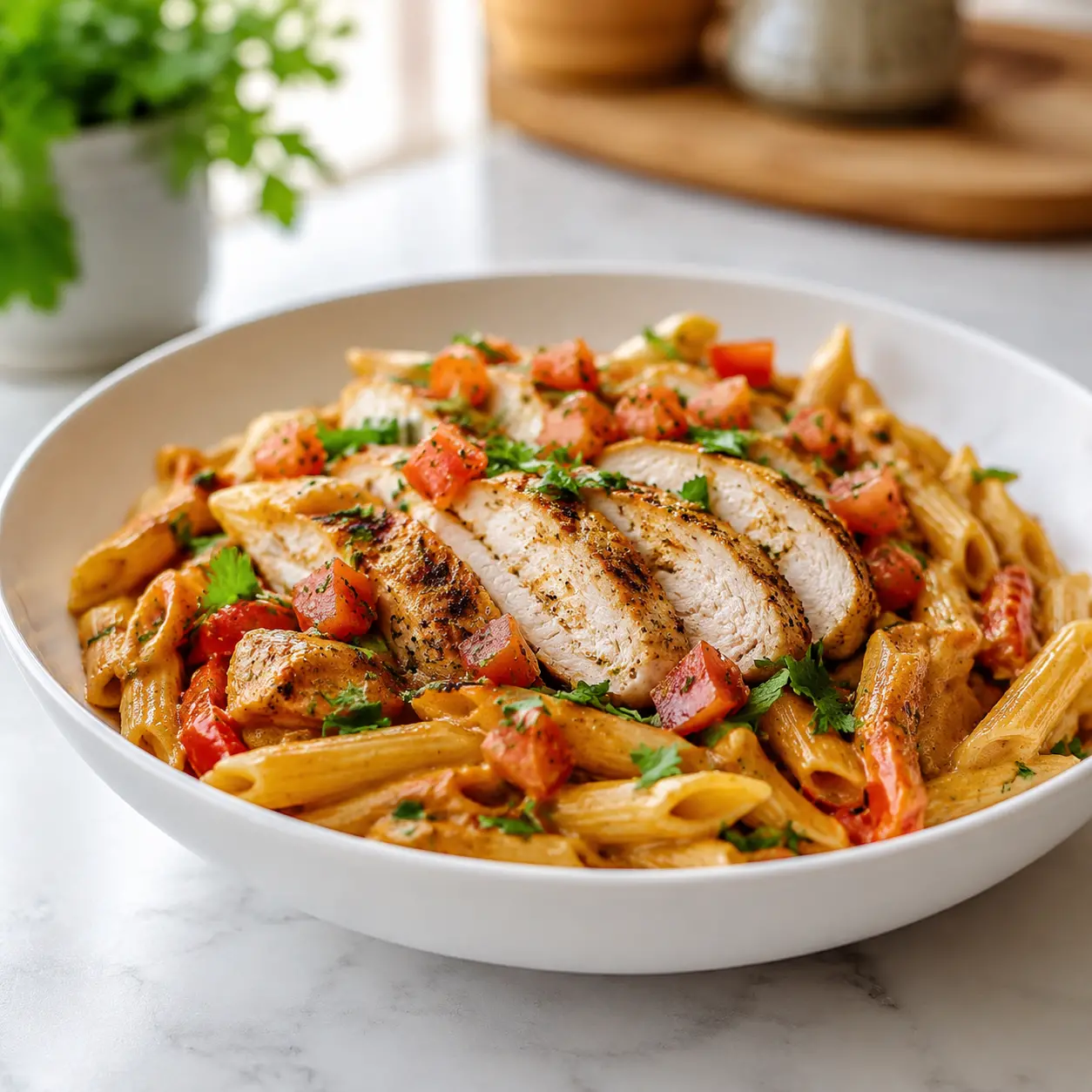 one pot cajun chicken pasta - final presentation